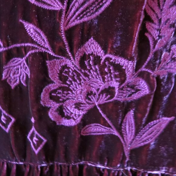 Johnny Was Velvet Burgundy Tunic Dress Size Small EmbroidereExcellent Condition - Picture 5 of 5